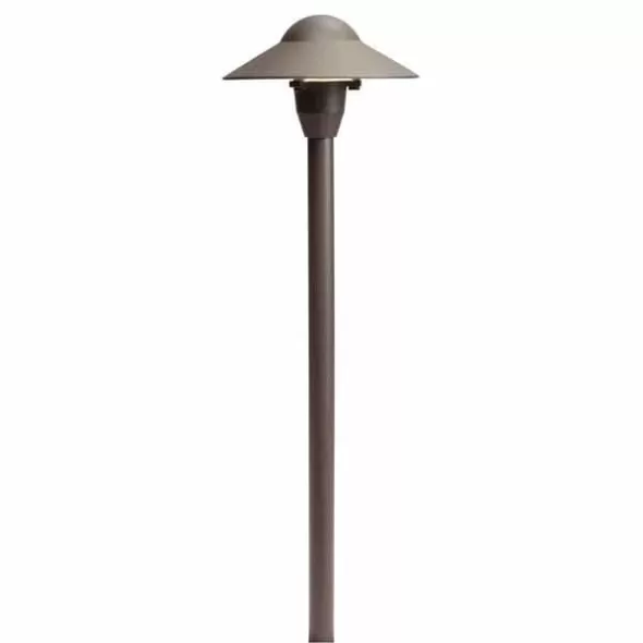 Path Light, 2.3 W Wedge T5 LED/Incandescent Textured Architectural Bronze Aluminum Dome