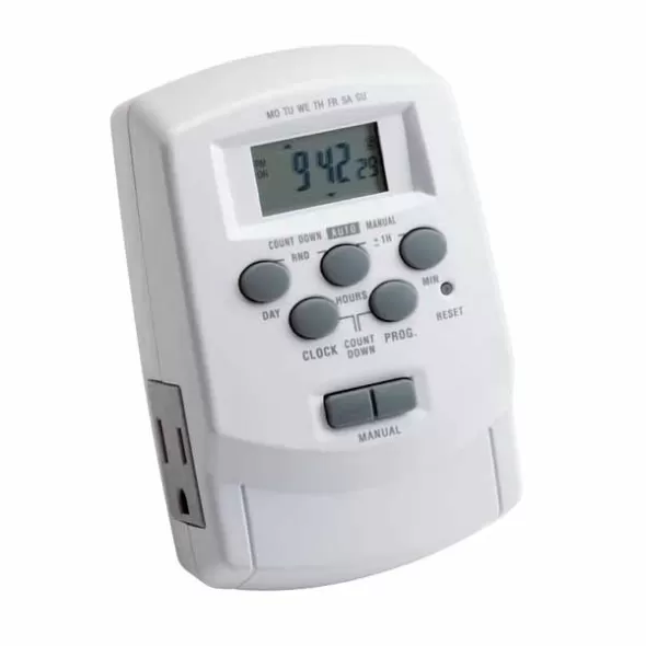 Transformer Timer, 2.75" x 2" x 4.5" White Plastic For All Plus and Professional Series 120 V Transformers, 12 V Landscape Light Digital