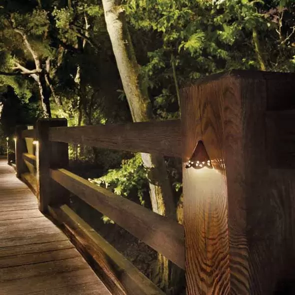 Deck Light, 0.86 W 3000K Integrated LED Textured Tannery Bronze Aluminum Hammered Roof