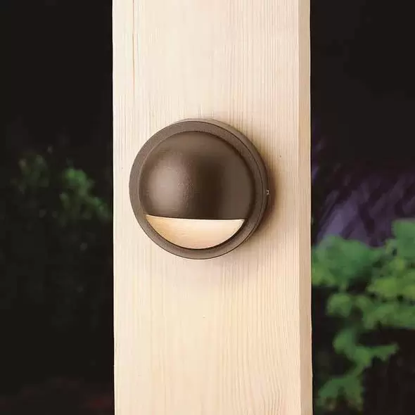 Deck Light, 0.86 W 2700K Integrated LED Textured Architectural Bronze Aluminum Half Moon