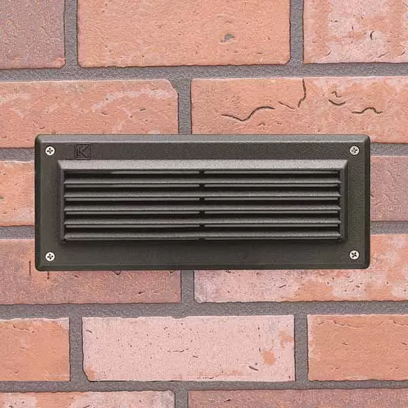 Brick Light, 1.72 W 2700K Integrated LED Textured Architectural Bronze Aluminum Louvered 82 Lumens