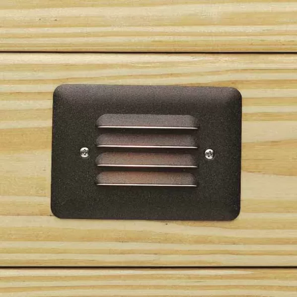 0.86 W 2700K Integrated LED Textured Architectural Bronze Aluminum Louvered Mini Step Light | KIC15782AZT27R