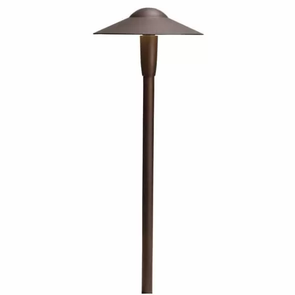 3 W 3000K Integrated LED Textured Architectural Bronze Aluminum Dome 8.25" x 22" Path Light | KIC15810AZT30R