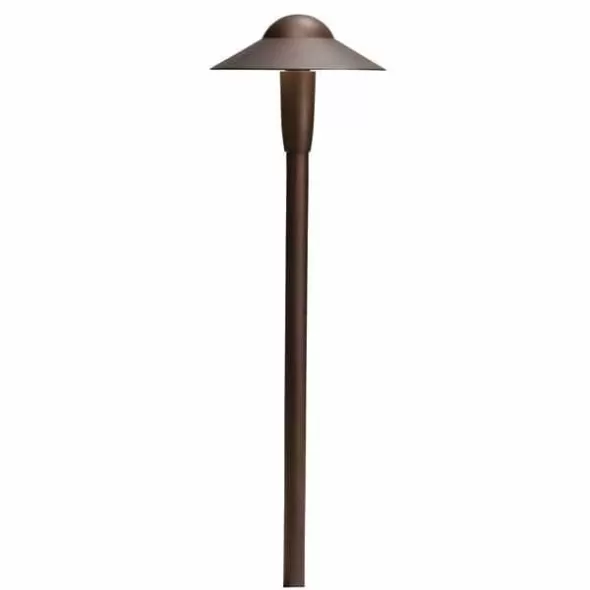 3 W 3000K Integrated LED Textured Architectural Bronze Aluminum Dome 6.25" x 22" Path Light | KIC15870AZT30R