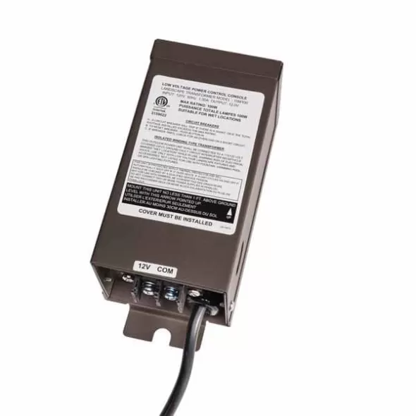 100 W 120 VAC Primary 12 V Secondary Textured Architectural Bronze Manual Series Transformer | KIC15M100AZT
