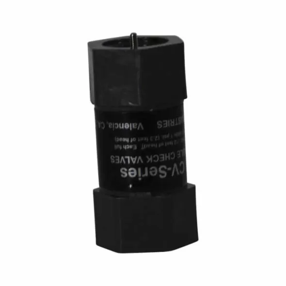 Check Valve, 1/2"FPT Black PVC 150 psi Adjustable