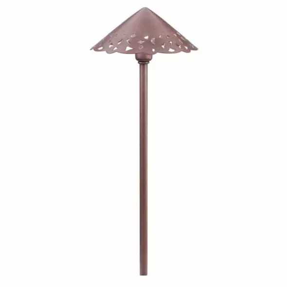 Path Light, 2.3 W Wedge S8 3156K LED Olde Brick Brass