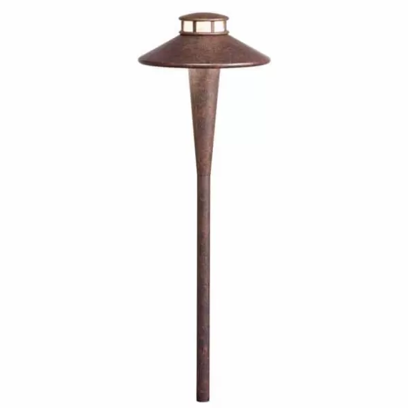 3.8 W 3000K Integrated LED Textured Tannery Bronze Aluminum Path Light | KIC15801TZT30R