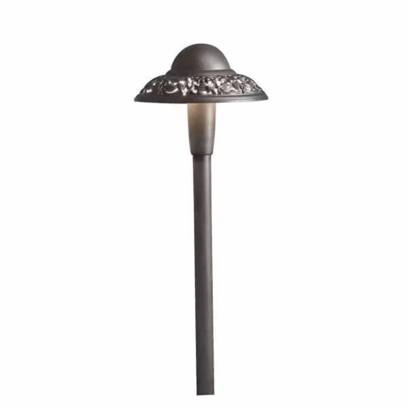 3.8 W 3000K Integrated LED Textured Architectural Bronze Aluminum Pierced Dome Path Light | KIC15857AZT30R