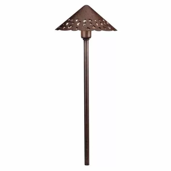 2 W 3000K Integrated LED Textured Tannery Bronze Aluminum Hammered Roof Path Light | KIC15871TZT