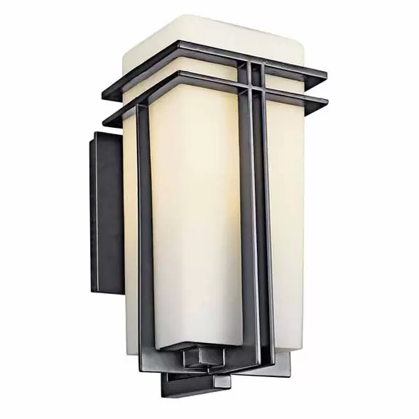 100 W Medium A19 Incandescent Black Cast Aluminum Wall Light | KIC49201BK