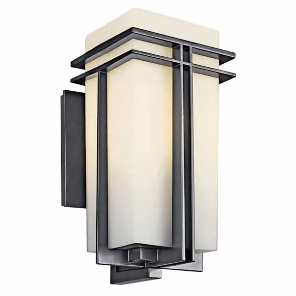150 W Medium A21 Incandescent Black Cast Aluminum Wall Light | KIC49202BK