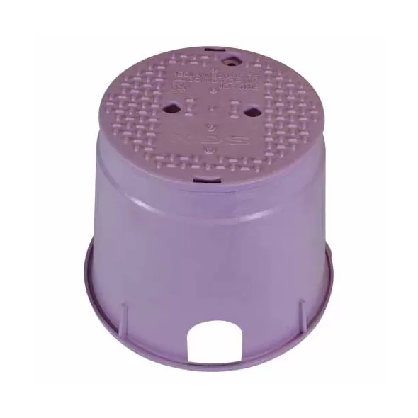 10" Round Purple Box Reclaimed Water Standard with Overlapping Purple Cover Valve Box | NDB111PBCR
