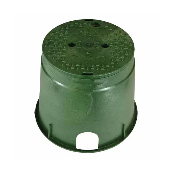 10" Round Green Box Irrigation Control Valve Standard with Overlapping Green Cover Valve Box | NDB112BC