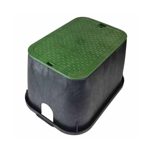 NDS Valve Box, 14" X 19" Rectangular Standard W/Overlapping Green Cover | 113BC