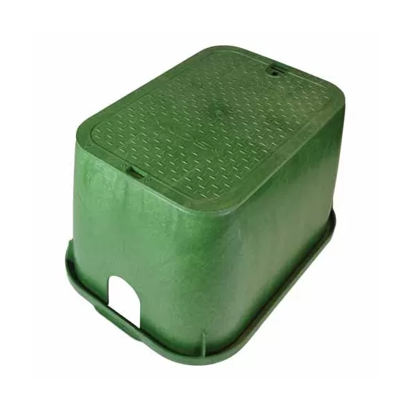 14" x 19" Rectangular Green Box Irrigation Control Valve Standard with Overlapping Green Cover Valve Box | NDB114BC