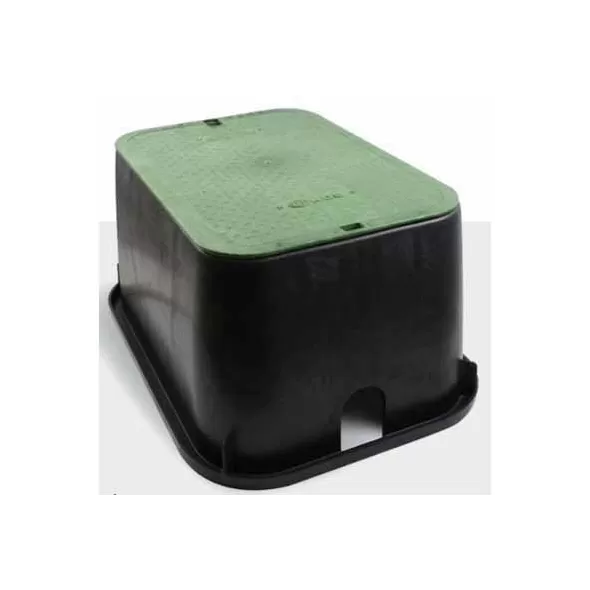 13" x 20" Rectangular Black Box Reclaimed Water Standard Jumbo with Overlapping Black Cover Valve Box | NDB117BCR