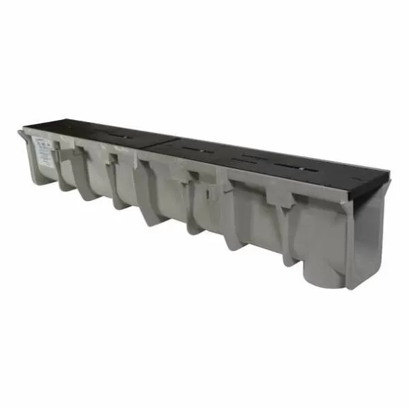 48" x 10" x 3.99" Light Gray Neutral Channel Drain Section | NDDDS090N