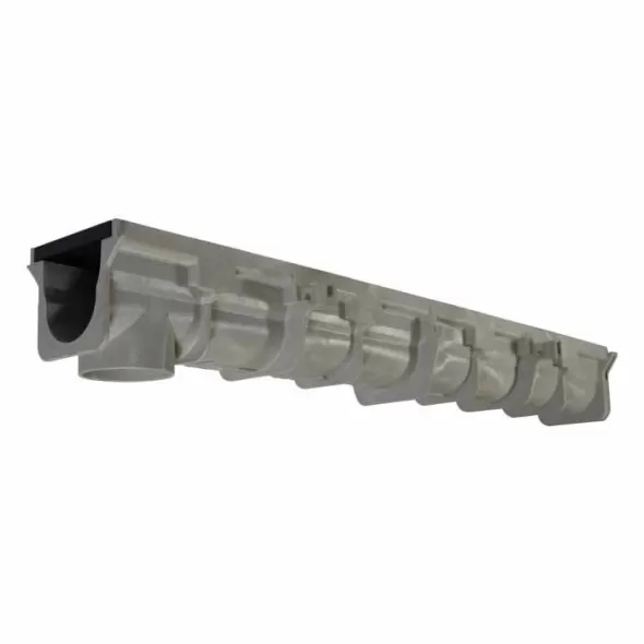 48" x 6" x 3.99 - 4.34" Light Gray Channel Drain Section | NDDDS091