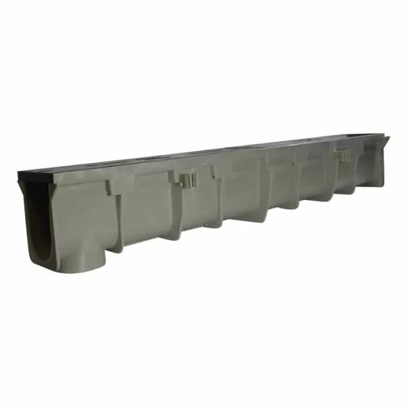 48" x 10" x 6.01 - 6.35" Light Gray Channel Drain Section | NDDDS097