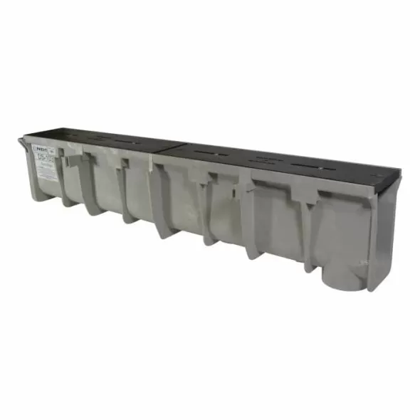48" x 10" x 8.03 - 8.37" Light Gray Channel Drain Section | NDDDS103