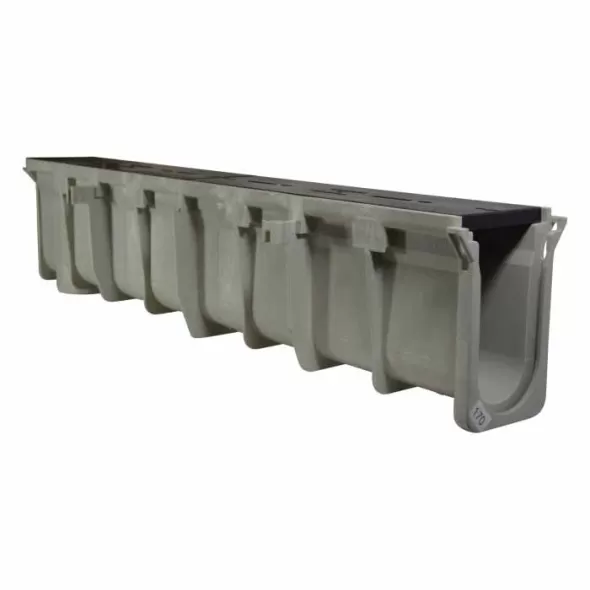 48" x 10" x 8.7 - 9.04" Light Gray Channel Drain Section | NDDDS105