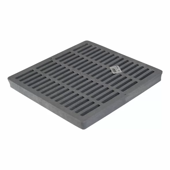12" X 12" Square Hdpe Gray Catch Basin Flat Drain Grate |  1210