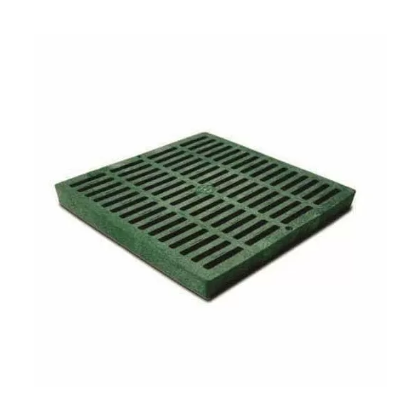 12" X 12" Square Hdpe Green Catch Basin Flat Drain Grate |  1212