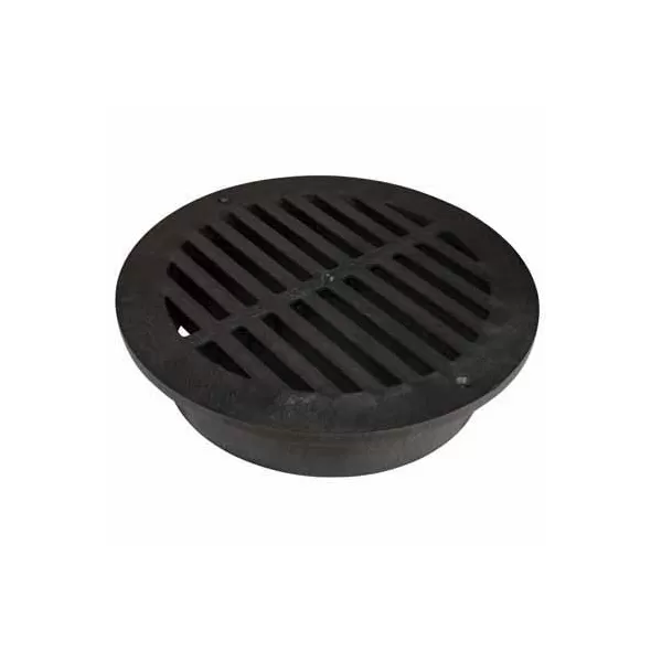 12" Round Black Flat Drain Grate | NDS1240