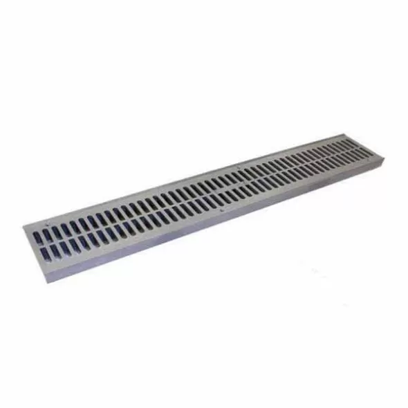 2' Rectangular Hdpe Gray Flat Channel Drain Grate |  241