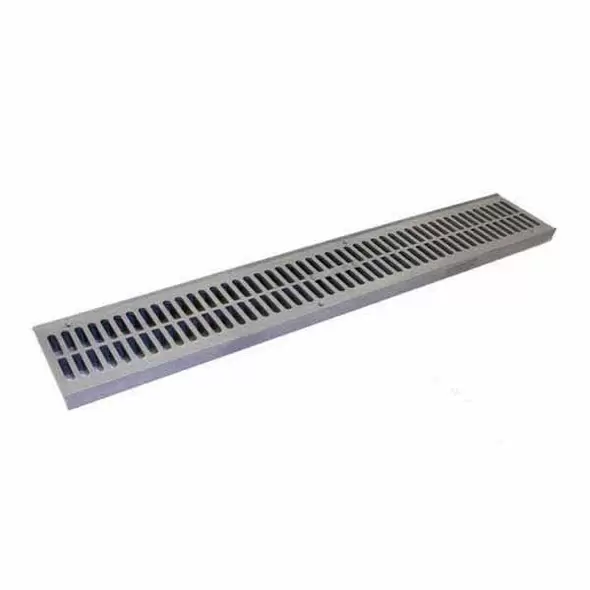 2' Rectangular Hdpe Gray Flat Channel Drain Grate |  241