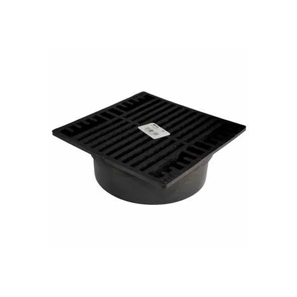 7" x 7" Square Black Flat Drain Grate | NDS771