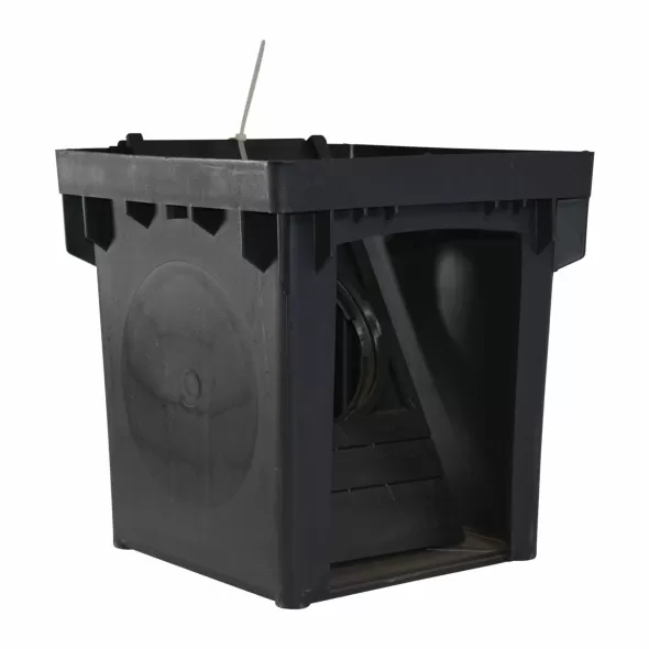 12" Square 2-Outlet Black Catch Basin Kit | NDS1200NGBKIT