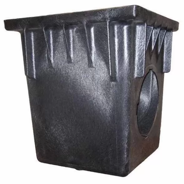 24" X 24" Square 2-Outlet Black Catch Basin |  2400NDS