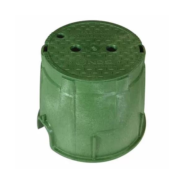 NDS Valve Box, 10" Irrigation Control Valve Corrugated W/Overlapping Green Cover | 312BC