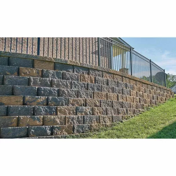 12" x 18" x 8" Antique Pewter Structural Regal Stone Pro Retaining Wall | PAV81801