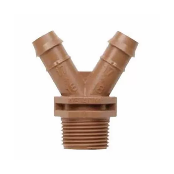 3/4" Insert x MPT 2-Way For 17 mm 0.56 to 0.60" ID Techline EZ Dripline V-Adapter | NETTL2W075MA