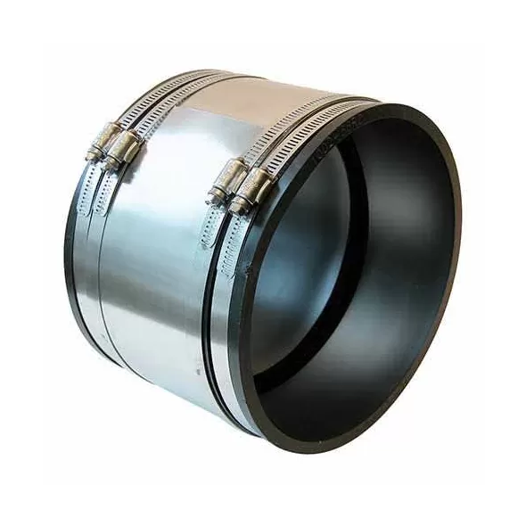 4" x 4.07" Clay x Cast Iron PVC 1002 RC Series Flexible Strong Back Repair Coupling | NHPSBCP040CP