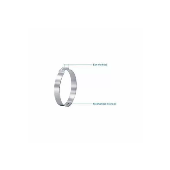 Oetiker Pinch Clamp, Stainless Steel 155 Series 1-Ear w/Mechanical Interlock | 331