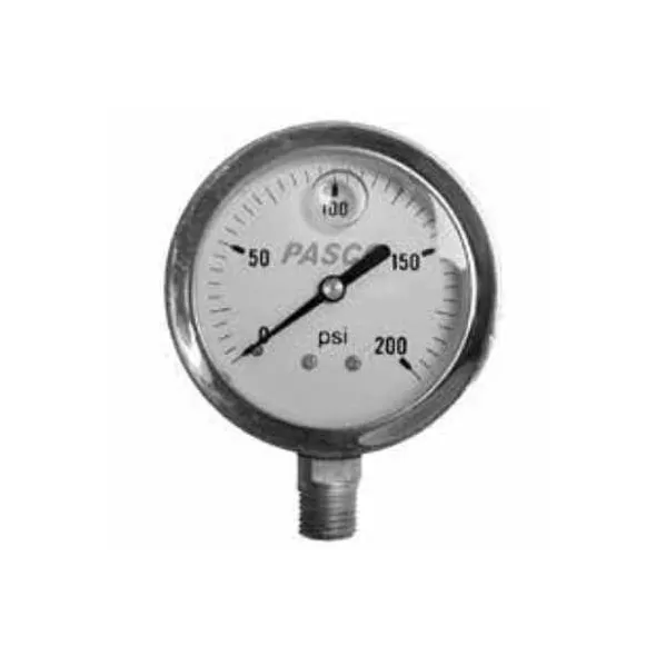 1/4" MPT Brass 2-1/2" 0 - 300 psi Stainless Steel Case Liquid Filled Pressure Gauge | PAS1777