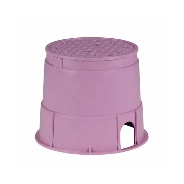 10" Round Purple Body Irrigation Control Valve Professional with Overlapping Purple Lid Valve Box | RBBPVB10RNDP