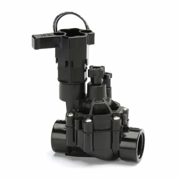 1" FNPT Black Heavy-Duty Plastic 15 - 150 psi DVA Series Automatic In-Line Angle Valve | RBL100DVA