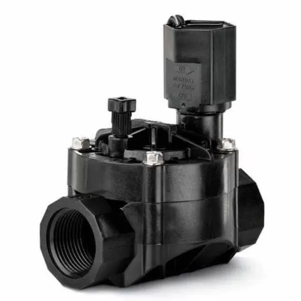 1" Male x Barb Black Glass-Filled Polypropylene 15 - 150 psi HV Series Straight Automatic In-Line Sprinkler Valve | RBL100HVMB