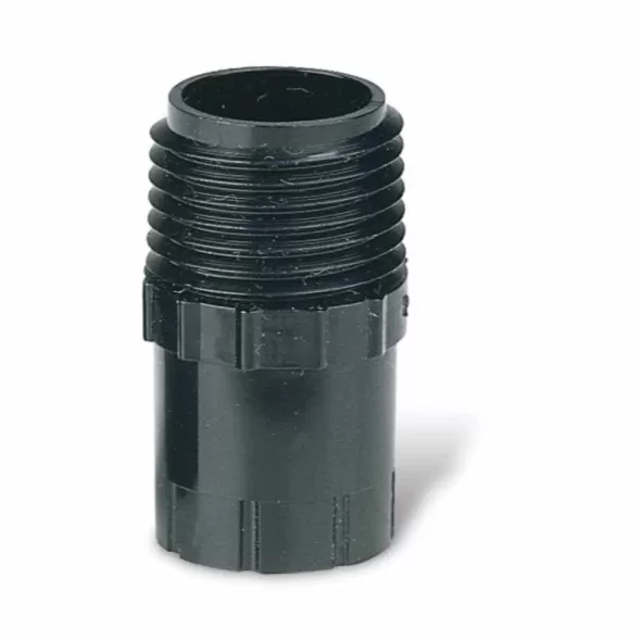 1/2" Nozzle Thread x MNPT Thermoplastic PA80 Series For 1/2" FPT Bubbler or Spray Nozzle Adapter | RBLPA80