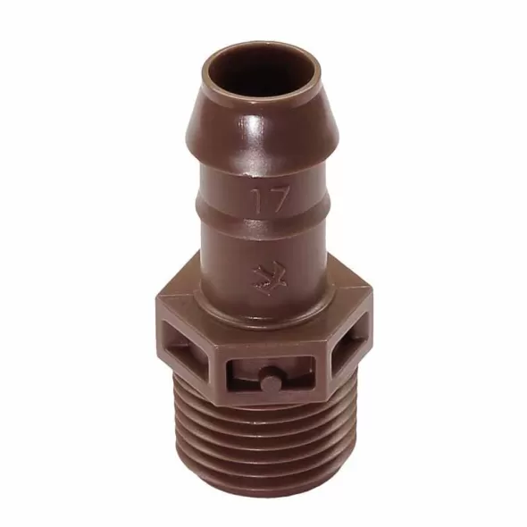 17 mm x 1/2" Barb x MPT Plastic XF Series Adapter | RBXXFFMA050