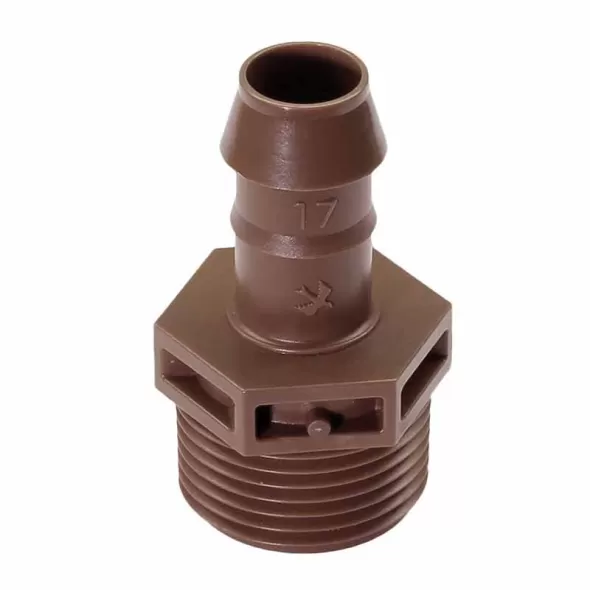 17 mm x 3/4" Barb x MPT Plastic XF Series Adapter | RBXXFFMA075