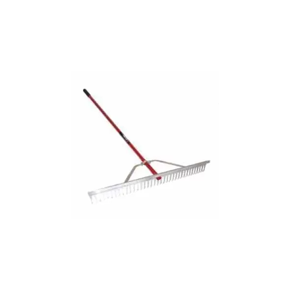 66" Red, Powder Coated Aluminum Handle 36" Aluminum Blade Landscape Rake | STR14136