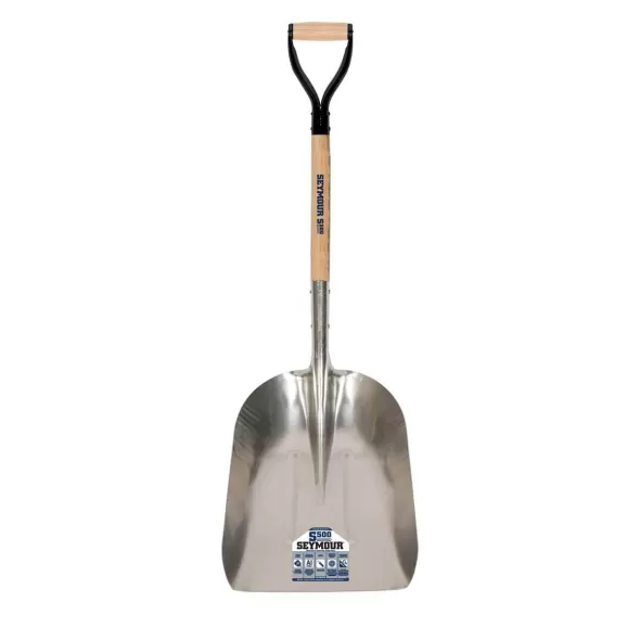 15.25" x 19" Aluminum Blade Precision Lathe Turned Hardwood Handle Western Pattern Grain Scoop | STR49265