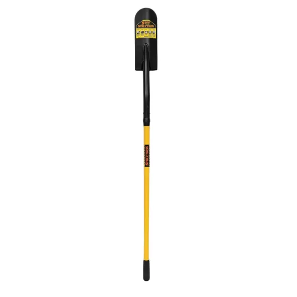 14" Blade 14 ga Yellow Premium Fiberglass Handle Front Turn Step Closed Back Drain Spade | STR49566