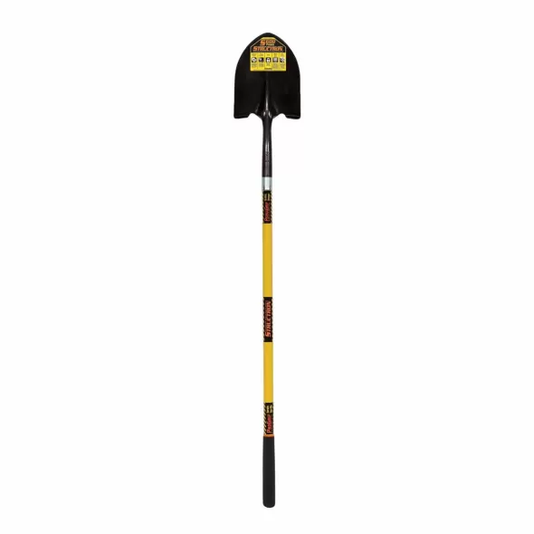 9.5" x 11.5" Blade 14 ga Premium Fiberglass Handle Round Forward Turned Step Point Shovel | STRS600